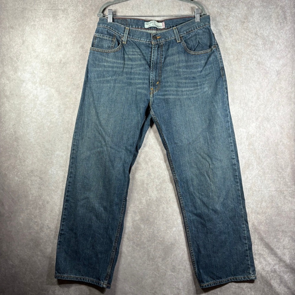 Levi's 559 Jeans Mens Size 36X30 Blue Dark Wash Denim Relaxed Straight Everyday